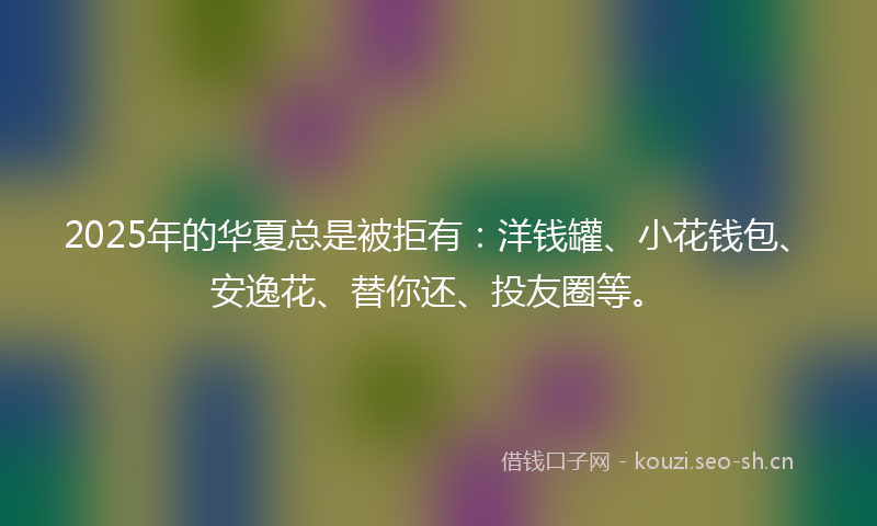 2025年的华夏总是被拒有：洋钱罐、小花钱包、安逸花、替你还、投友圈等。