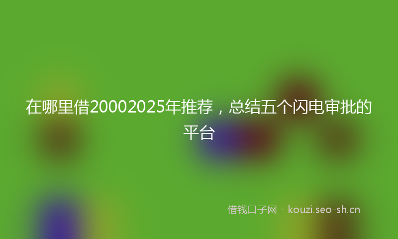 在哪里借20002025年推荐，总结五个闪电审批的平台