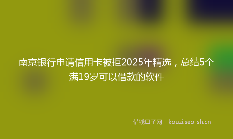 南京银行申请信用卡被拒2025年精选,总结5个满19岁可以借款的软件