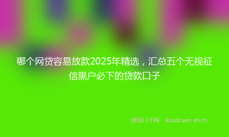 哪个网贷容易放款2025年精选,汇总五个无视征信黑户必下的贷款口子