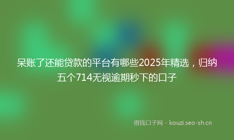 呆账了还能贷款的平台有哪些2025年精选，归纳五个714无视逾期秒下的口子