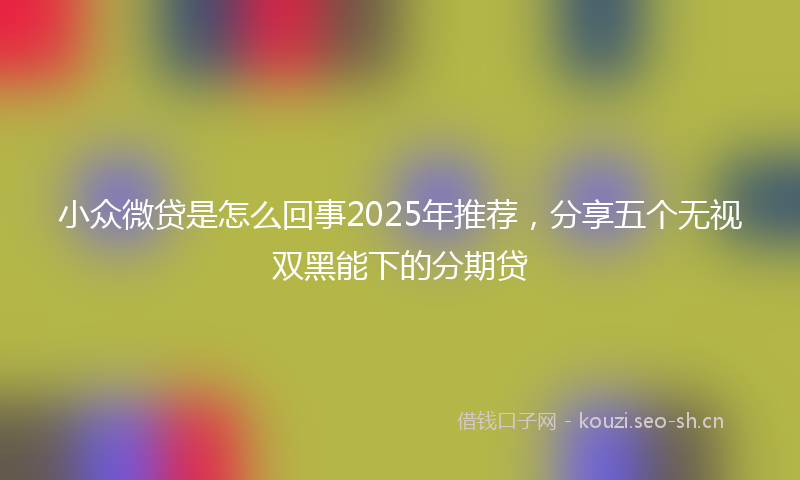小众微贷是怎么回事2025年推荐，分享五个无视双黑能下的分期贷