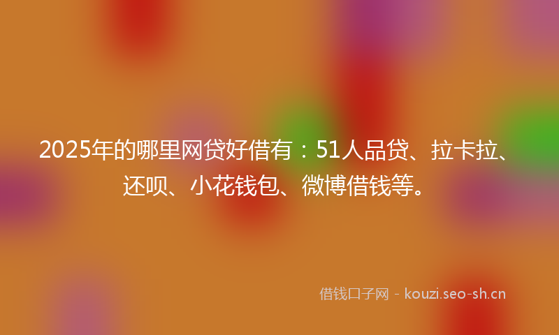 2025年的哪里网贷好借有：51人品贷、拉卡拉、还呗、小花钱包、微博借钱等。