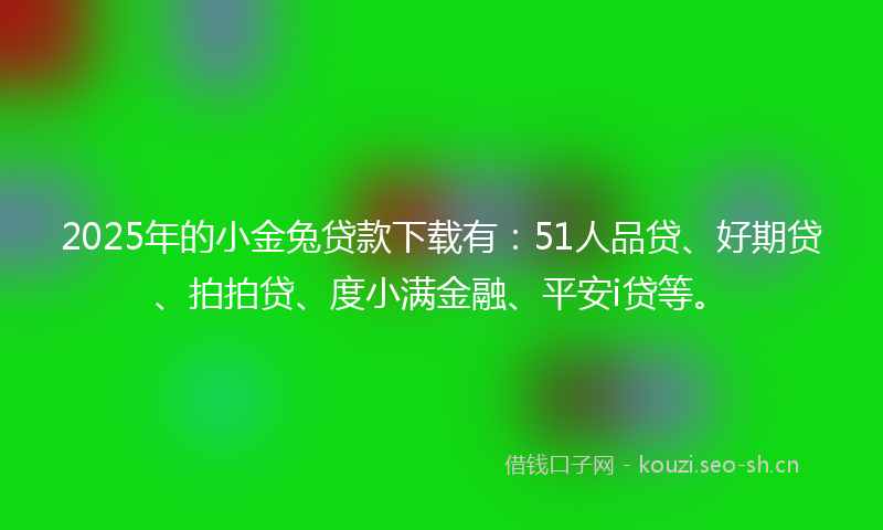 2025年的小金兔贷款下载有：51人品贷、好期贷、拍拍贷、度小满金融、平安i贷等。