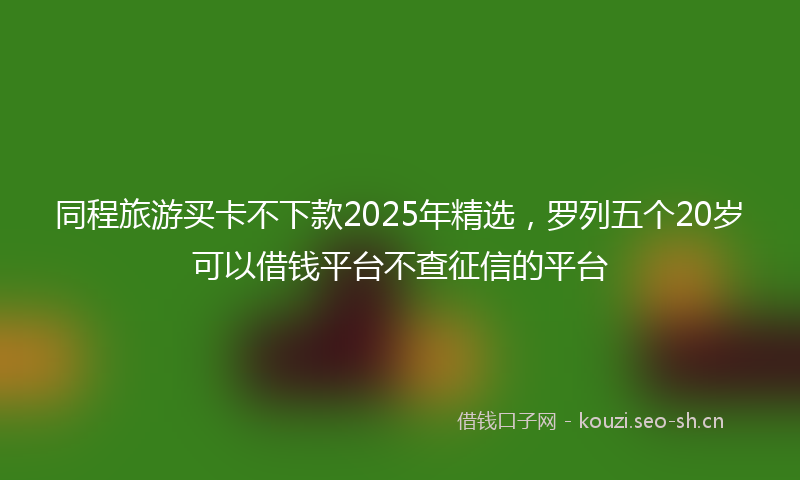 同程旅游买卡不下款2025年精选,罗列五个20岁可以借钱平台不查征信的平台