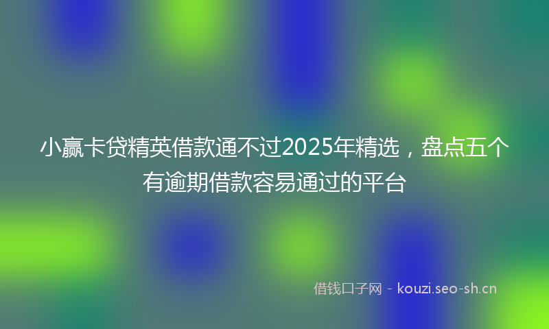 小赢卡贷精英借款通不过2025年精选，盘点五个有逾期借款容易通过的平台
