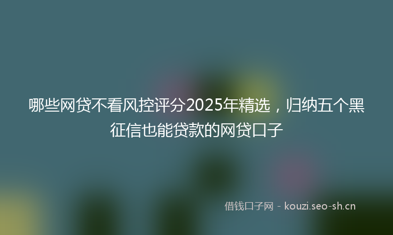 哪些网贷不看风控评分2025年精选，归纳五个黑征信也能贷款的网贷口子