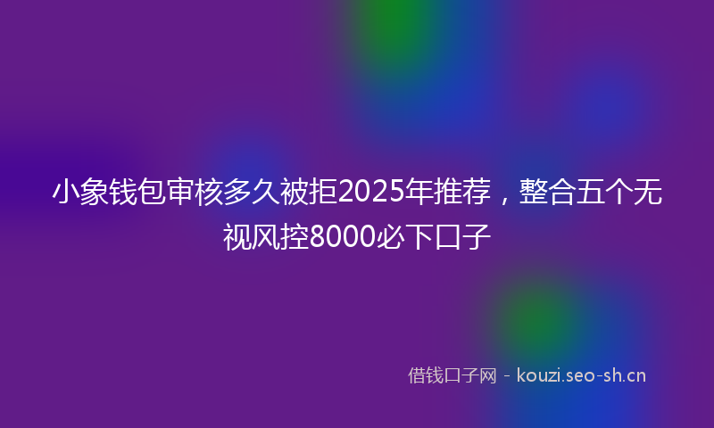 小象钱包审核多久被拒2025年推荐，整合五个无视风控8000必下口子