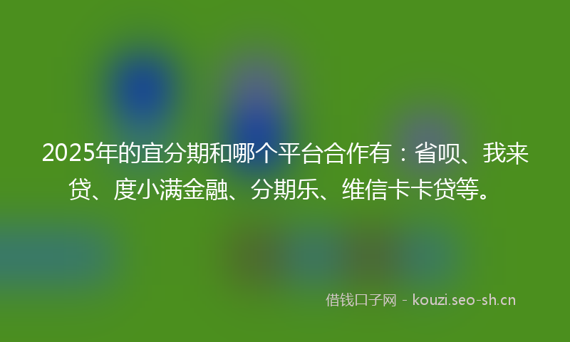 2025年的宜分期和哪个平台合作有：省呗、我来贷、度小满金融、分期乐、维信卡卡贷等。