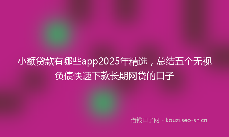 小额贷款有哪些app2025年精选，总结五个无视负债快速下款长期网贷的口子