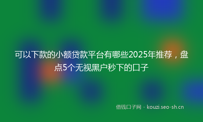 可以下款的小额贷款平台有哪些2025年推荐，盘点5个无视黑户秒下的口子