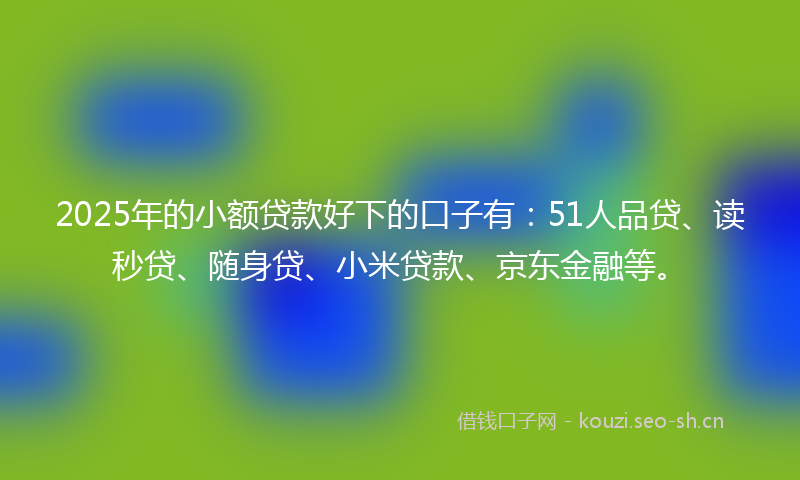 2025年的小额贷款好下的口子有：51人品贷、读秒贷、随身贷、小米贷款、京东金融等。