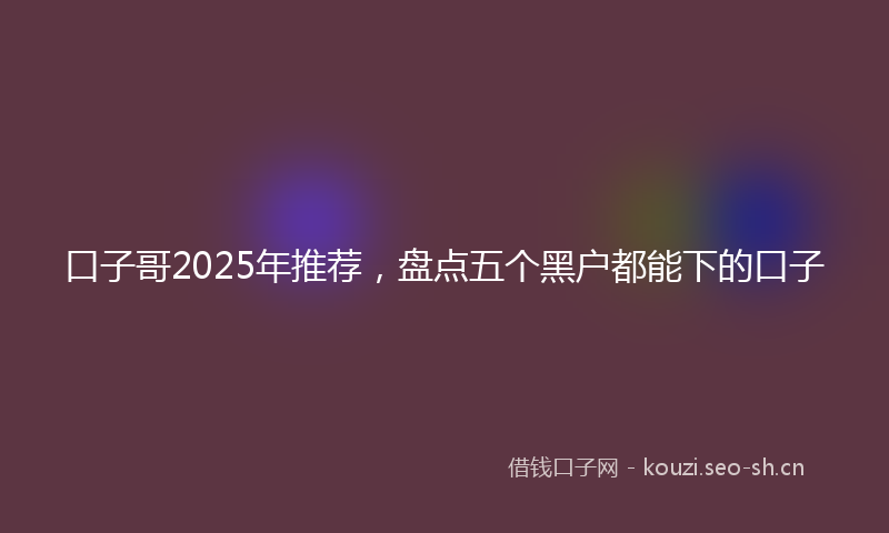 口子哥2025年推荐，盘点五个黑户都能下的口子