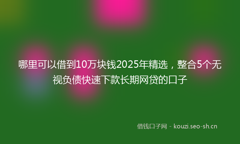哪里可以借到10万块钱2025年精选，整合5个无视负债快速下款长期网贷的口子
