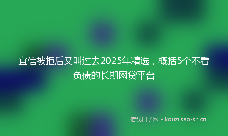 宜信被拒后又叫过去2025年精选,概括5个不看负债的长期网贷平台