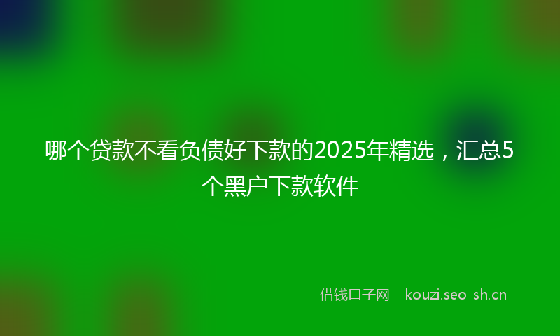 哪个贷款不看负债好下款的2025年精选，汇总5个黑户下款软件