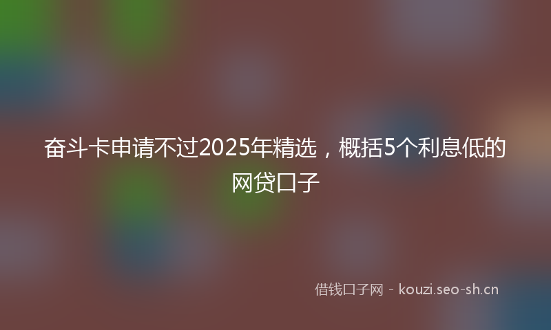 奋斗卡申请不过2025年精选，概括5个利息低的网贷口子
