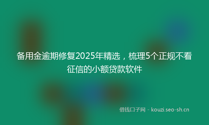 备用金逾期修复2025年精选，梳理5个正规不看征信的小额贷款软件