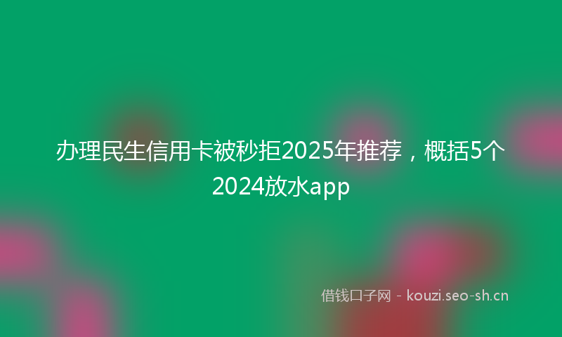 办理民生信用卡被秒拒2025年推荐，概括5个2024放水app