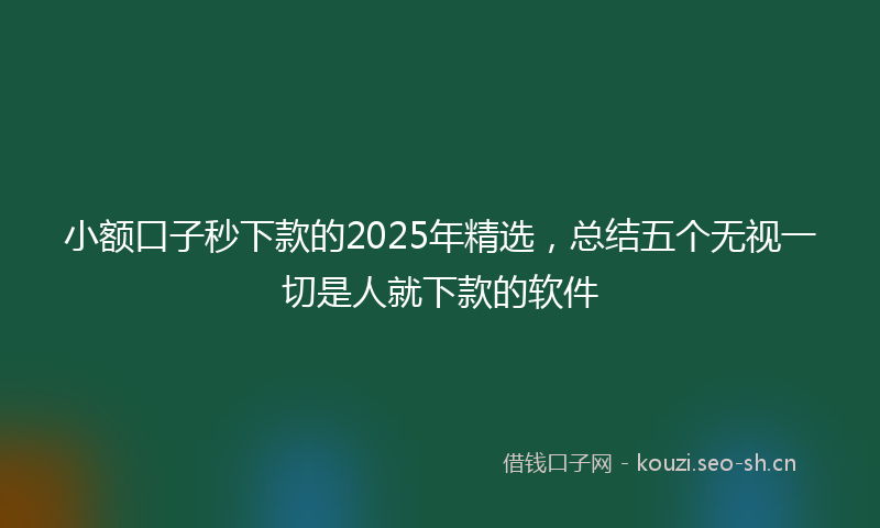 小额口子秒下款的2025年精选,总结五个无视一切是人就下款的软件
