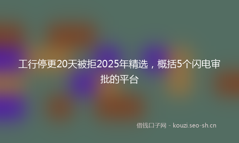 工行停更20天被拒2025年精选，概括5个闪电审批的平台