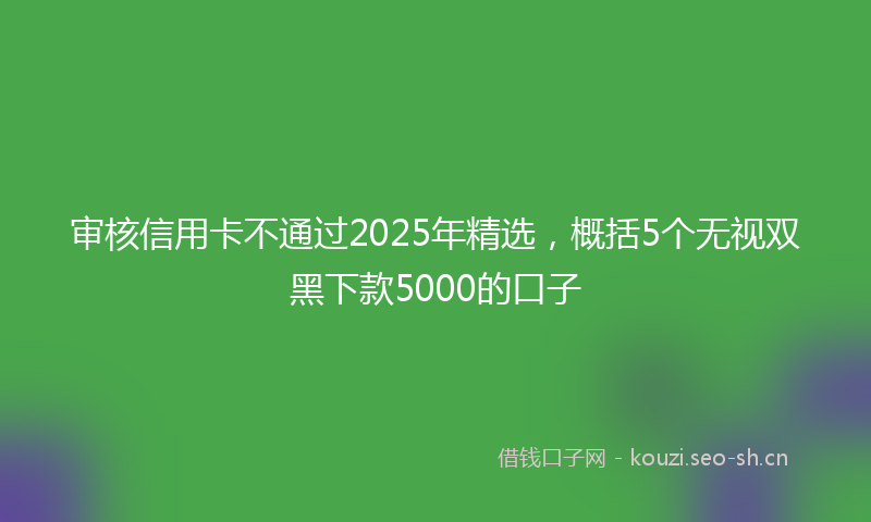 审核信用卡不通过2025年精选，概括5个无视双黑下款5000的口子