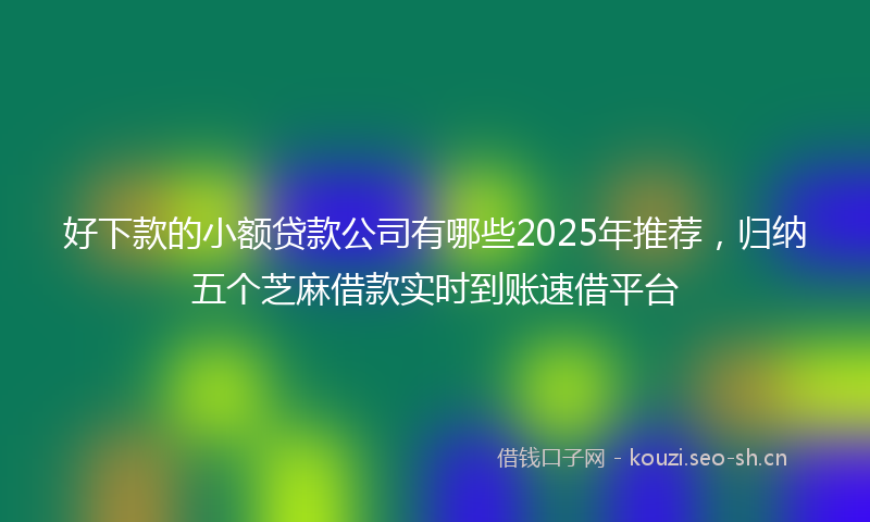 好下款的小额贷款公司有哪些2025年推荐，归纳五个芝麻借款实时到账速借平台