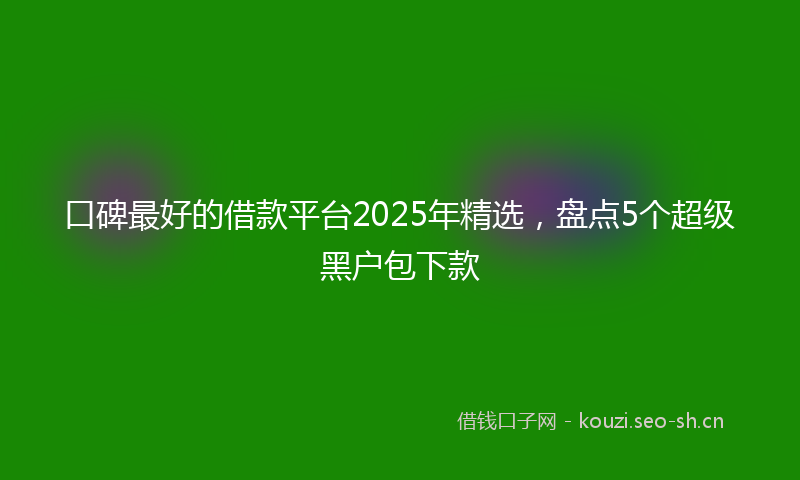 口碑最好的借款平台2025年精选，盘点5个超级黑户包下款