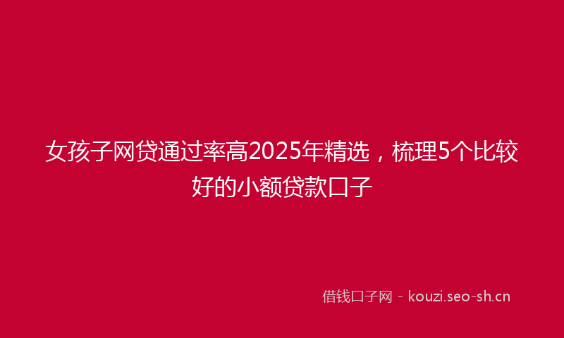 女孩子网贷通过率高2025年精选，梳理5个比较好的小额贷款口子