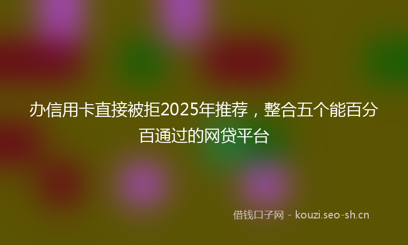 办信用卡直接被拒2025年推荐，整合五个能百分百通过的网贷平台