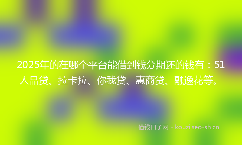 2025年的在哪个平台能借到钱分期还的钱有：51人品贷、拉卡拉、你我贷、惠商贷、融逸花等。