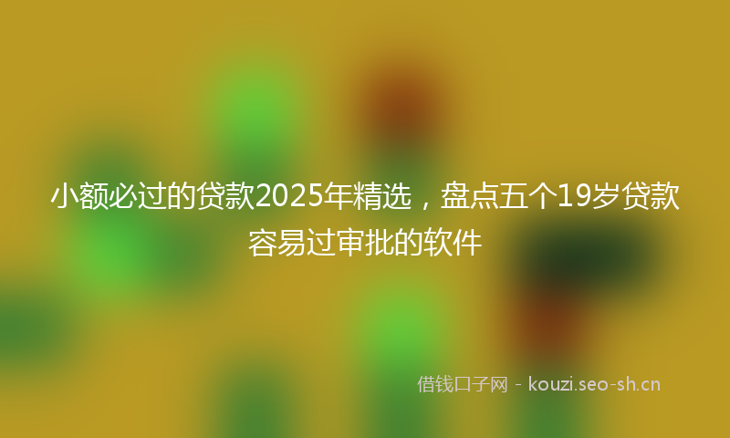 小额必过的贷款2025年精选，盘点五个19岁贷款容易过审批的软件
