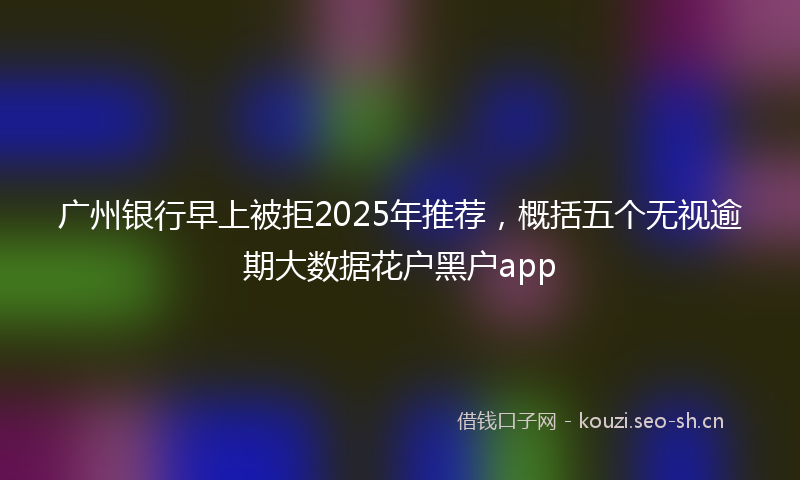 广州银行早上被拒2025年推荐，概括五个无视逾期大数据花户黑户app
