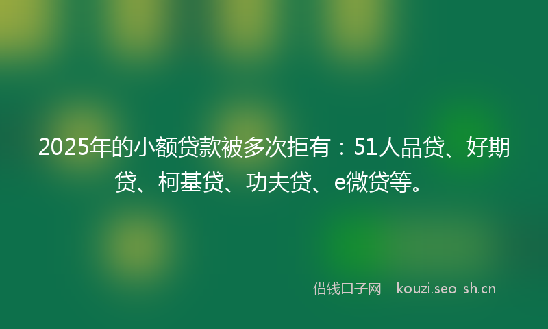 2025年的小额贷款被多次拒有：51人品贷、好期贷、柯基贷、功夫贷、e微贷等。