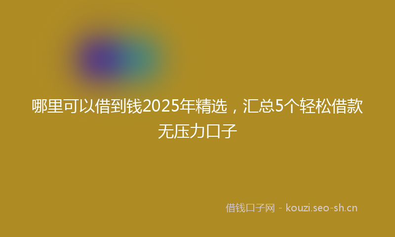 哪里可以借到钱2025年精选,汇总5个轻松借款无压力口子