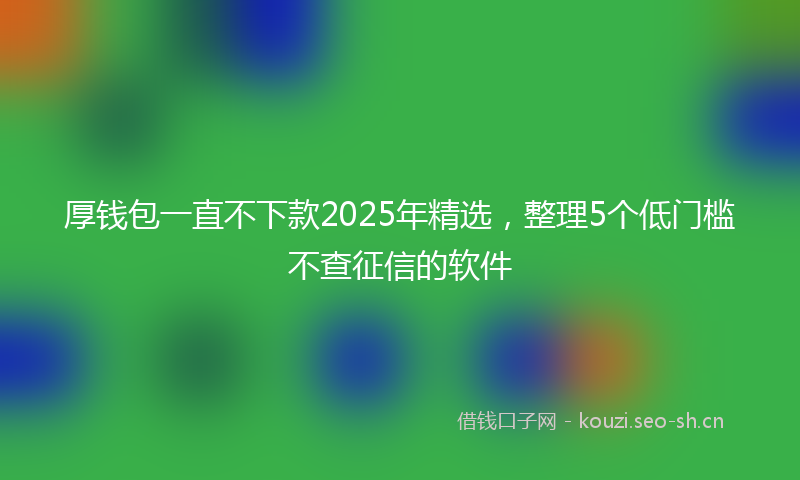 厚钱包一直不下款2025年精选，整理5个低门槛不查征信的软件