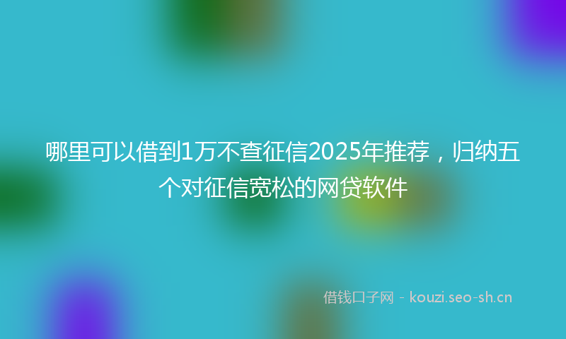 哪里可以借到1万不查征信2025年推荐，归纳五个对征信宽松的网贷软件