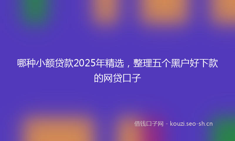 哪种小额贷款2025年精选,整理五个黑户好下款的网贷口子