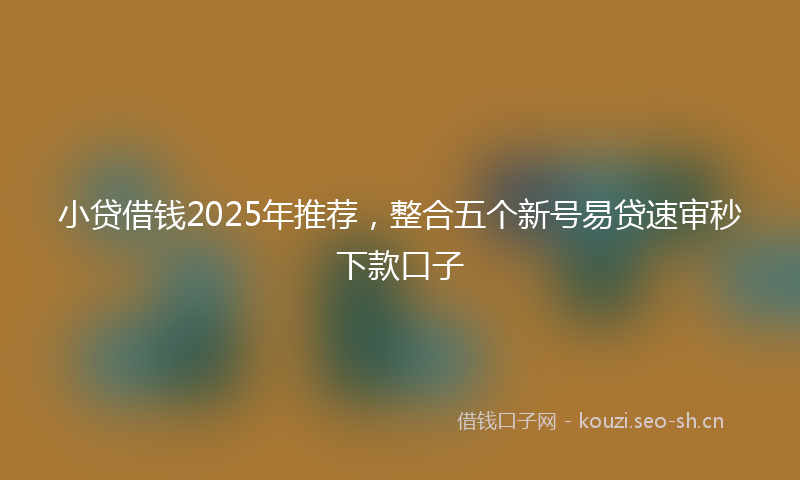 小贷借钱2025年推荐，整合五个新号易贷速审秒下款口子