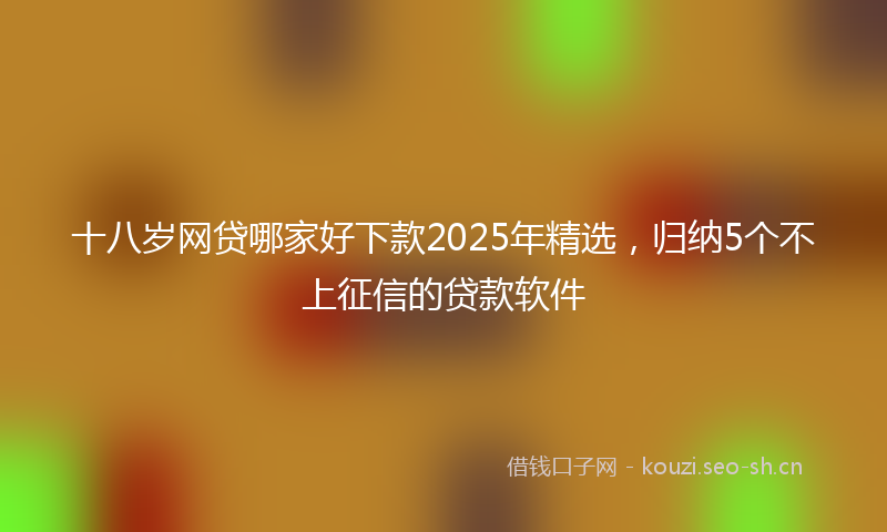 十八岁网贷哪家好下款2025年精选，归纳5个不上征信的贷款软件
