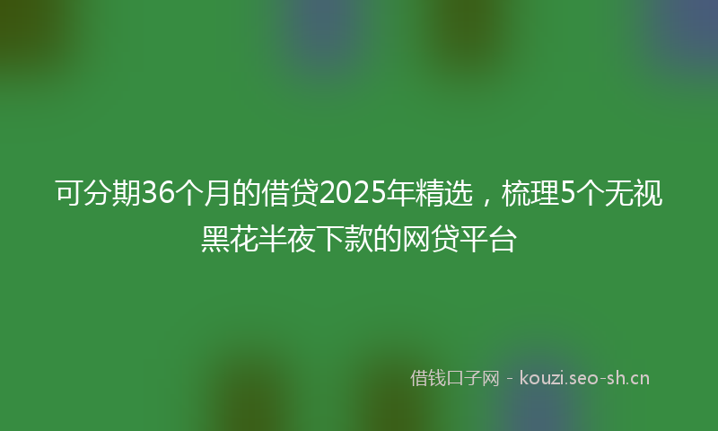可分期36个月的借贷2025年精选，梳理5个无视黑花半夜下款的网贷平台