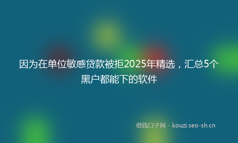 因为在单位敏感贷款被拒2025年精选，汇总5个黑户都能下的软件