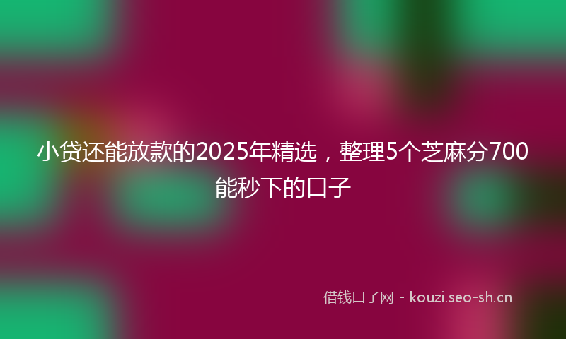 小贷还能放款的2025年精选，整理5个芝麻分700能秒下的口子