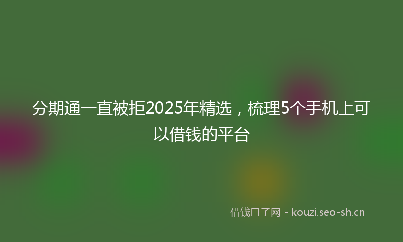 分期通一直被拒2025年精选,梳理5个手机上可以借钱的平台