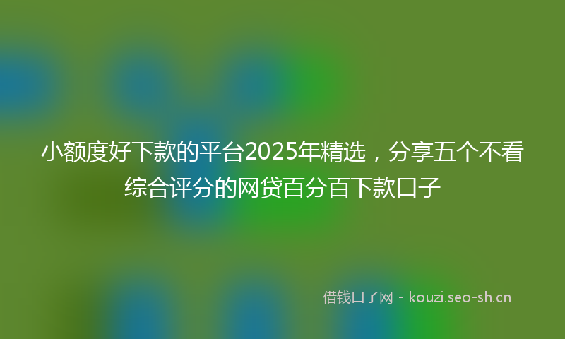 小额度好下款的平台2025年精选，分享五个不看综合评分的网贷百分百下款口子