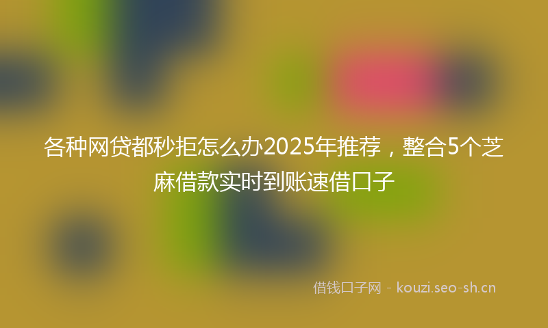 各种网贷都秒拒怎么办2025年推荐，整合5个芝麻借款实时到账速借口子