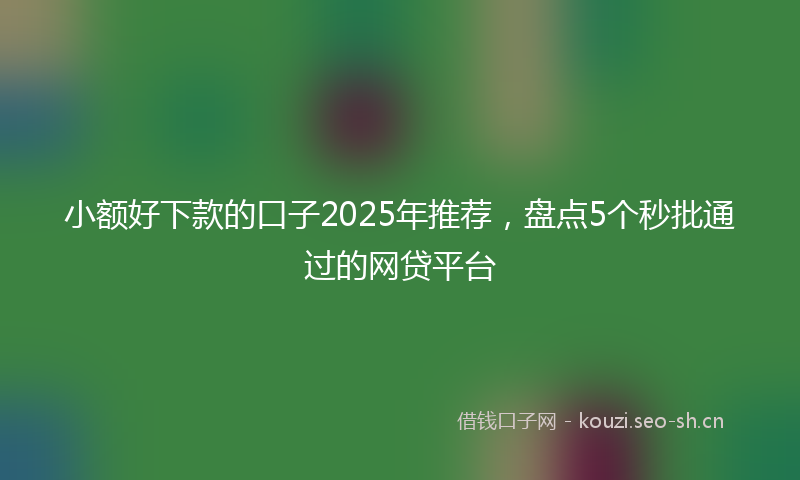小额好下款的口子2025年推荐，盘点5个秒批通过的网贷平台