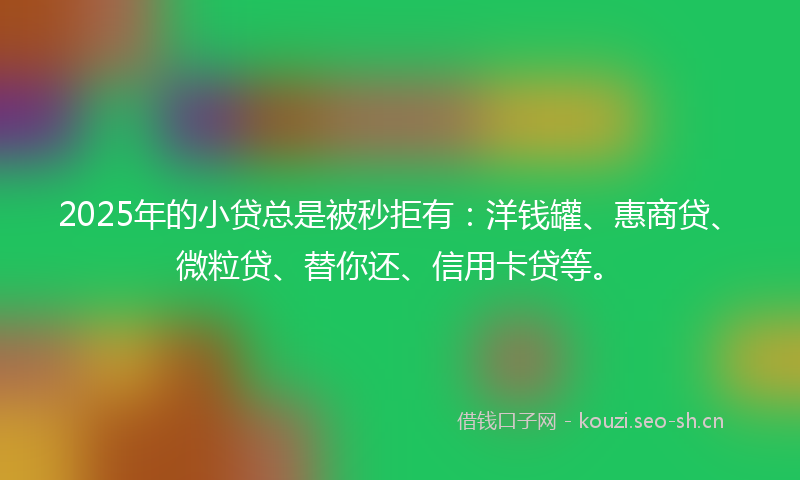2025年的小贷总是被秒拒有:洋钱罐、惠商贷、微粒贷、替你还、信用卡贷等。
