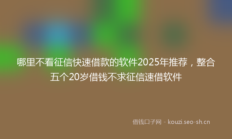哪里不看征信快速借款的软件2025年推荐，整合五个20岁借钱不求征信速借软件