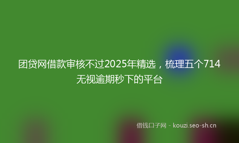 团贷网借款审核不过2025年精选，梳理五个714无视逾期秒下的平台